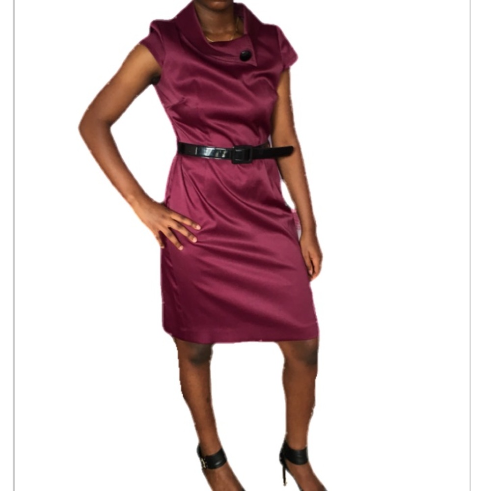 LONDON TIMES Purple Dress with Belt